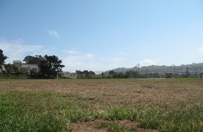 Minnie & Lovie's athletic field prior to renovation